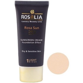 تصویر کرم ضدآفتاب پوست خشک و حساس  رزالیا شماره 1 بژ روشن SPF50 حجم 40 میل Rosalia Rosa Sun SunScreen Cream For Dry And Sensitive Skin light Beige 40ML