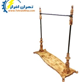 تصویر رگال چوبی پایه طرح دار-کد1336 