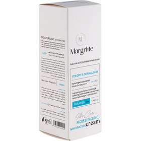 تصویر کرم مرطوب کننده و آبرسان قوی مناسب پوست خشک و نرمال حجم 50 میلی لیتر مارگریت Margritte Moisturizing and Hydrating Cream For Dry And Normal Skin 50ml