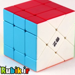 تصویر روبیک 3*3 برند کای وای فیشر استیکرلس rubik QiYi 3*3 Fisher stickerless 