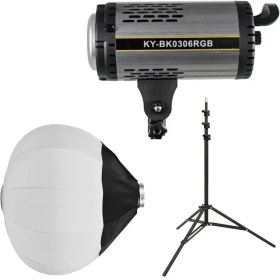 تصویر کیت ويديو لايت KY-BK0306RGB + سافت لایت بالنی 65cm + سه پایه 