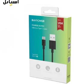 تصویر کابل تبدیل USB به USB-C راوپاور مدل RP-CB044 طول 1 متر 