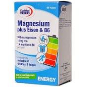 تصویر قرص منیزیم پلاس آیزن و ویتامین B6 یوروویتال بسته ۶۰ عددی 