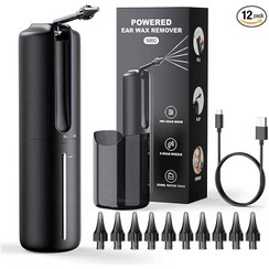 تصویر کیت پاک کردن موم گوش Coyell برقی گوش پاک کن ایمن و موثر کیت گوش پاک کن با 4 تنظیم فشار ابزار موثر حذف موم گوش برای بزرگسالان و کودکان (مشکی) Electric Ear Wax Removal Kit Water Powered Ear Cleaner Safe and Effective Ear Cleaning Kit with 4 Pressure Settings Effective Ear Wax Removal Tool for Adults & Kids (Black)