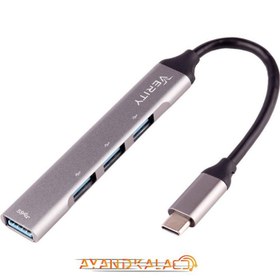 تصویر هاب Verity H410 T Type-C USB3.0 4Port Verity H410 T USB 3.0 To Type-C 4Port HUB