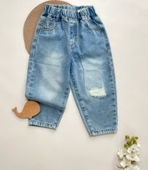 تصویر شلوار جین مام استایل دخترانه کد ۳۱۶ - ۷ سال 