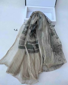 تصویر شال میله ای کرمی - ۹ 