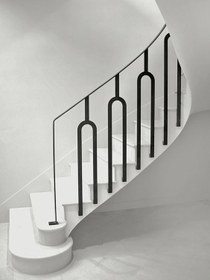 تصویر نرده فلزی مدرن باستیان 194 - مشکی Bastian Metal Baluster staircase (code 194)