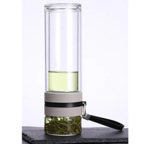 تصویر دمنوش ساز دوجداره Double Layers Glass Tea Maker Bottle Portable Tea and Water