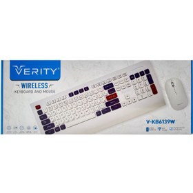 تصویر کیبورد ماوس بی‌سیم وریتی مدل V-KB6139W VERITY V-KB6139W