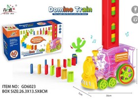 تصویر قطار دومینو چین حرکتی موزیکال باطری خور شفاف 6023 DOMINO TRAIN ITEM NO _ 6023