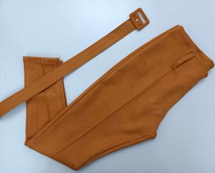 تصویر شلوار سوییت اعلا اسکینی بسیار گرم و بدون پرز دهی همراه با کمربند - شتری / ۴۲ 