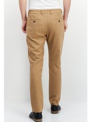 تصویر شلوار کتان مردانه با فیت معمولی و بافت دار، قهوه‌ای روشن برند esprit Men Regular Fit Textured Chino Pants, Light Brown