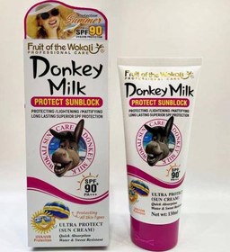 تصویر کرم ضد آفتاب شیر الاغ spf 90 رنگ صورتی حجم ۱۳۰ میل Cream donkey milk