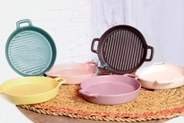 تصویر تابه گریل گرد رنگی 