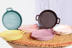 تصویر تابه گریل گرد رنگی 