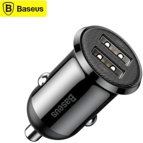 تصویر شارژر فندکی بیسوس مدل Grain Pro Baseus Grain Pro Car Charger CCXML-U CCALLP-01 Dual USB 4.8A