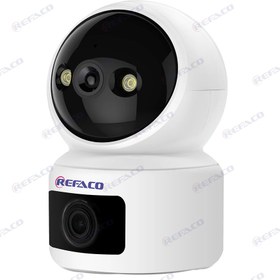 تصویر دوربین وای فای دو لنزه REFACO WIFI CAMERA DUAL LIGHT DUAL LENS INDOOR 3Mp 256G SD CARD cctv رفاکو RFW304-DD 