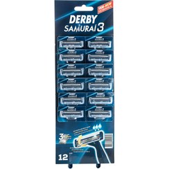 تصویر خود تراش ورقه ای سه لبه 12 عددی دربی Derby 3 Blade Razor
