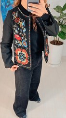 تصویر کت ترک فوتر مشکی گلدوزی‌شده (آستر دار) ma۴۱7 