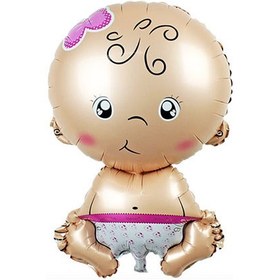 تصویر بادکنک فویلی گرد بی بی دختر 