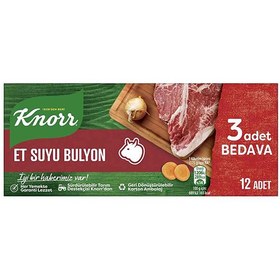 تصویر قرص عصاره گوشت کنور بسته 12 عددی ا Knorr Et Suyu Bulyon Knorr Et Suyu Bulyon