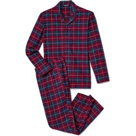تصویر خرید اینترنتی ست لباس راحتی مردانه زرشکی چیبو 184730 ا Flanel Pijama Takımı, Mavi-Bordo Flanel Pijama Takımı, Mavi-Bordo