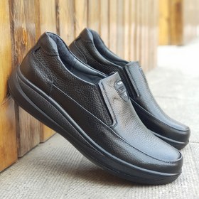 تصویر کفش طبی مردانه مدل چرم طبیعی کد 004t.k رنگ مشکی - 40 mans leather shoes code 004t.k black color