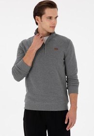 تصویر U.S. Polo Assn. سویشرت مردانه آنتراسیت ملانژ پایه 50298243-VR081 U.S. Polo Assn. Erkek Antrasit Melanj Basic Sweatshirt 50298243-VR081