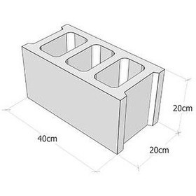 تصویر بلوک سنگین ماسه ای ۲۰*۲۰*۴۰ 
