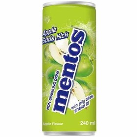 تصویر نوشیدنی با طعم سیب منتوس mentos حجم 240 میل 