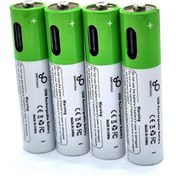 تصویر باتری نیم قلمی شارژی ۴ عددی 