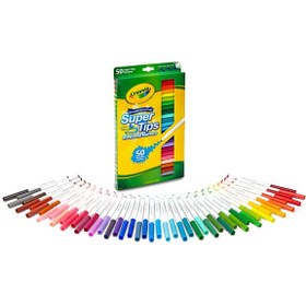 تصویر ۵۰ عدد ماژیک قابل شستشو سوپر تیپ ۲۱x۱۸۹x۳۲۴ سانتیمتر برند crayola 50-piece Washable Super Tips Markers 2.1x18.9x32.4cm