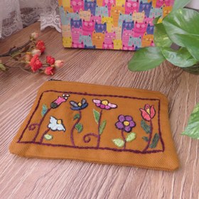 تصویر کیف پته دوزی شتری کیف پته باغچه