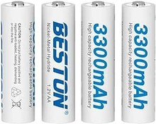 تصویر باتری های قلمی قابل شارژ Beston 3300 میلی آمپر ساعت - بسته 4 عددی - ارسال 20 روز کاری ا Beston Rechargeable AA Batteries 3300mAh - Pack of 4 Beston Rechargeable AA Batteries 3300mAh - Pack of 4