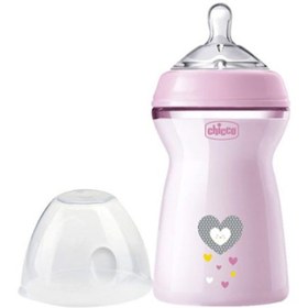 تصویر شیشه شیر natural feeling چیکو مناسب 6ماهگی حجم 330 میلی لیتر Chicco natural feeling baby bottle 6m 330ml