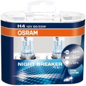 تصویر لامپ هالوژن گازی H4 مدل نایت بریکر پلاس NBP 90% اسرام – Osram 90%+ Osram H4 Night Breaker Plus