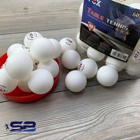 تصویر توپ پینگ پنگ فاکس مدل F60 بسته ۶۰ عددی پلاستیک 