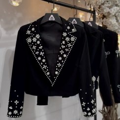 تصویر کت جواهردوزی یقه انگلیسی طرح ستاره سایز ۴۲ کد ۳۱۰۵ 