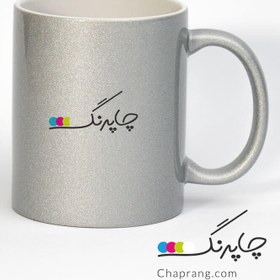 تصویر چاپ روی لیوان ماگ سرامیکی نقره ای 