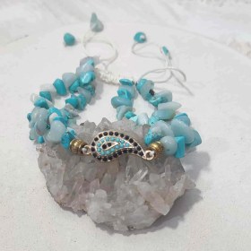 تصویر دستبند طرح فیروزه کد 2 