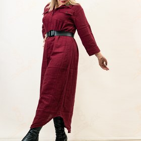 تصویر کفتان کتان - قهوه ای 