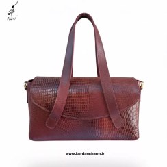 تصویر کیف مجلسی چرم زنانه ایراندخت طرح لیزارد 