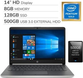 تصویر جدیدترین HP Laptop HP 14 &quot;HD Premium Thin and Lightweight PC | Intel Pentium Gold 4417U Dual-Core 2.3GHz | 8 GB RAM | 1TB HDD | WiFi | HDMI | بلوتوث | USB-C | ویندوز 10 