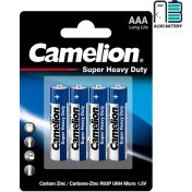 تصویر باتری نیم قلمی کملیون Super Heavy Duty بسته 4 عددی Battery AAA Camelion Super Heavy Duty R6P 4PCS