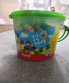 تصویر خمیر بازی سطلی 12 رنگ 