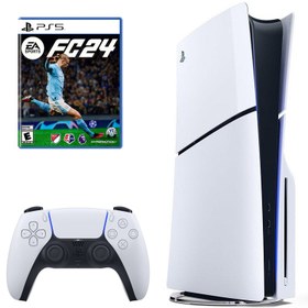 تصویر کنسول بازی سونی مدل PlayStation 5 Slim ظرفیت یک ترابایت ریجن 2016A اروپا به همراه بازی EA Sports FC 24 