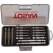 تصویر سری پیچ گوشتی یک سر چهارسو یک سر دو سو توسن مدل tssh50110-phtsl بسته 15 عددی 