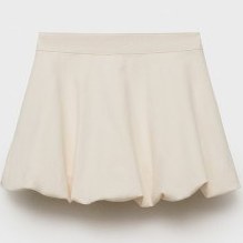 تصویر دامن مینی بالون زنانه سفیدِ خاموش منگو 