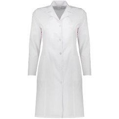 تصویر روپوش پزشکی زنانه سفید با کیفیت دوخت بالا 